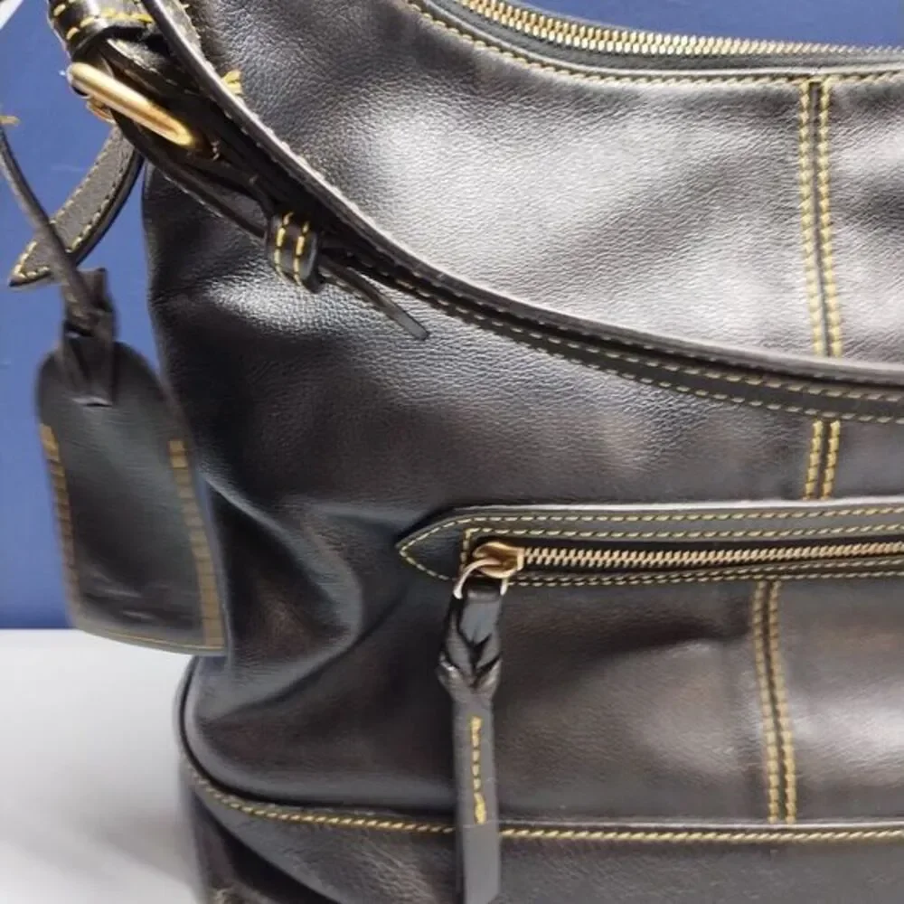 Dooney & Grain Sophie Hobo Bag Womens Black Leather Bourke Pebble Shoulder Strap